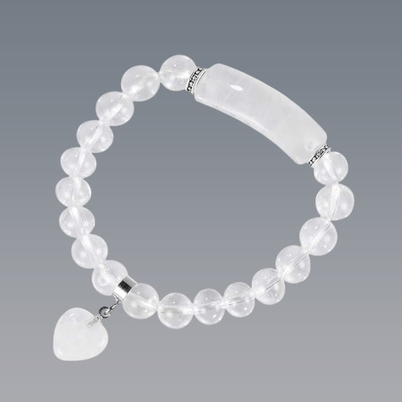 ATELIER-TIBET – Bracelet en Améthyste Naturelle Forme Cœur 8 mm, Perles Artisanales