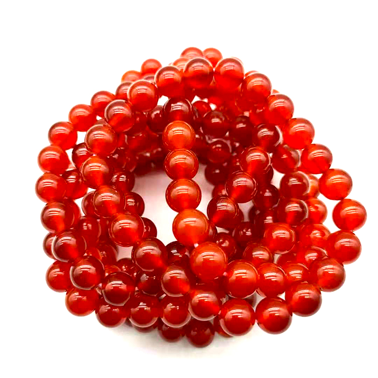ATELIER-TIBET – Bracelet en Cornaline Naturelle 8 mm, Perles Polies Énergétiques