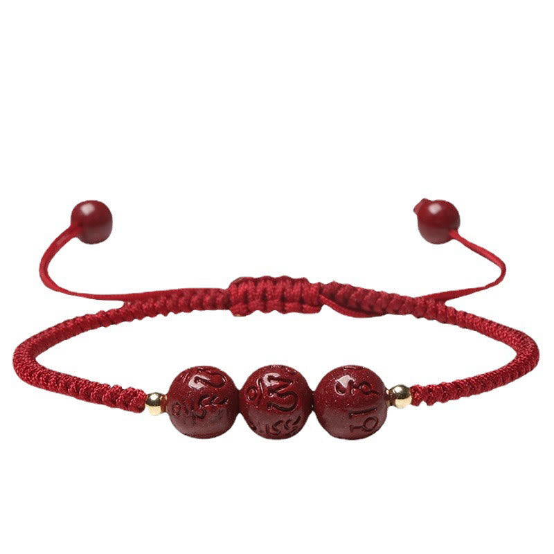 ATELIER-TIBET Bracelet Cinabre 8mm Om Mani Padme Hum – Concentration & Énergie