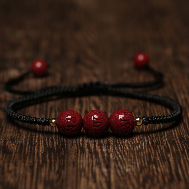 ATELIER-TIBET Bracelet Cinabre 8mm Om Mani Padme Hum – Concentration & Énergie