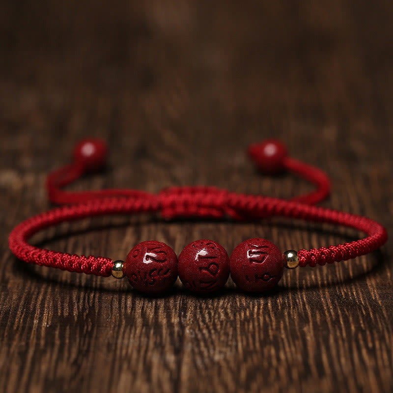 ATELIER-TIBET Bracelet Cinabre 8mm Om Mani Padme Hum – Concentration & Énergie