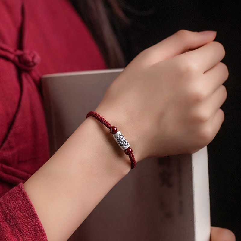 ATELIER-TIBET – Bracelet de Protection Zodiaque Chinois en Argent Sterling 925 & Fil Rouge (Ajustable)