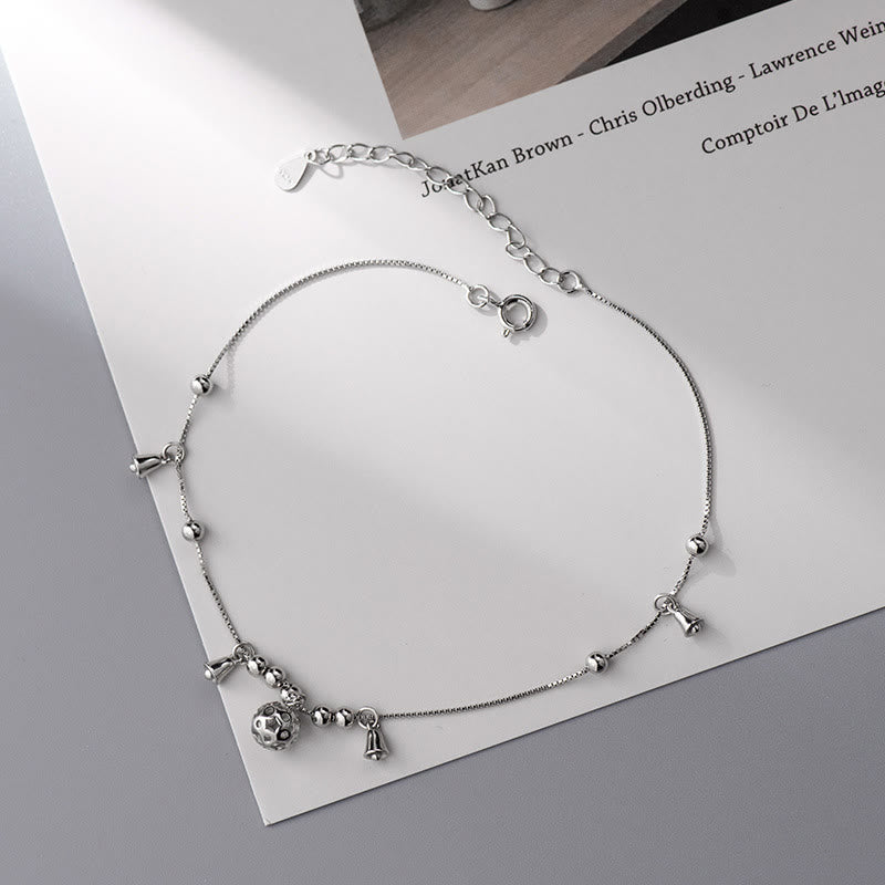 ATELIER-TIBET – Bracelet de Cheville Clochette de Protection en Argent Sterling 925 – Bijou Spirituel Unisexe