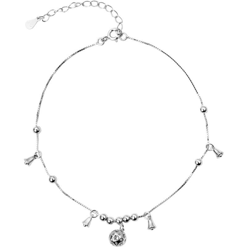 ATELIER-TIBET – Bracelet de Cheville Clochette de Protection en Argent Sterling 925 – Bijou Spirituel Unisexe