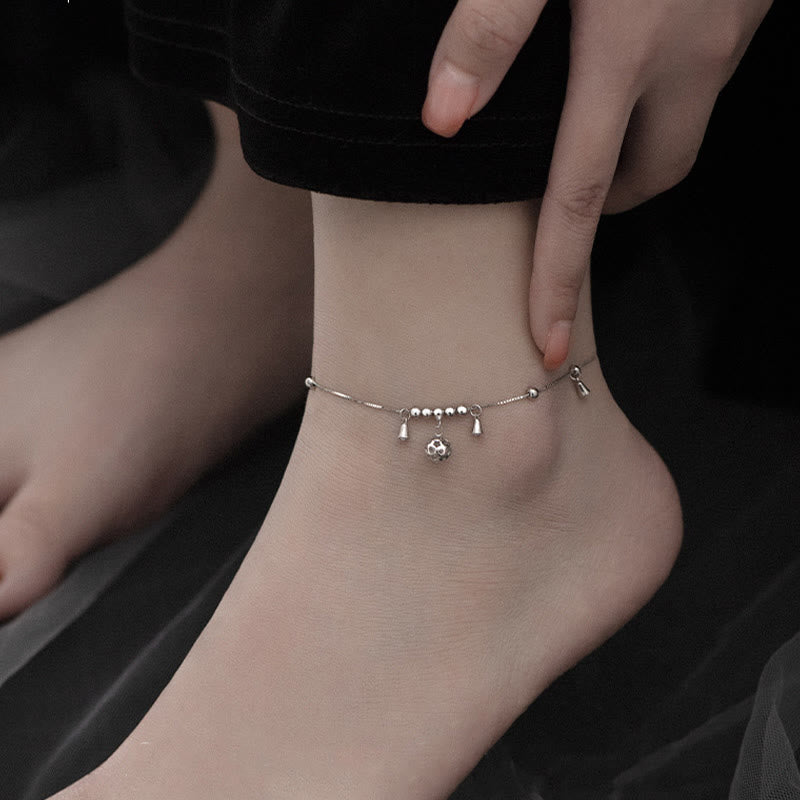 ATELIER-TIBET – Bracelet de Cheville Clochette de Protection en Argent Sterling 925 – Bijou Spirituel Unisexe