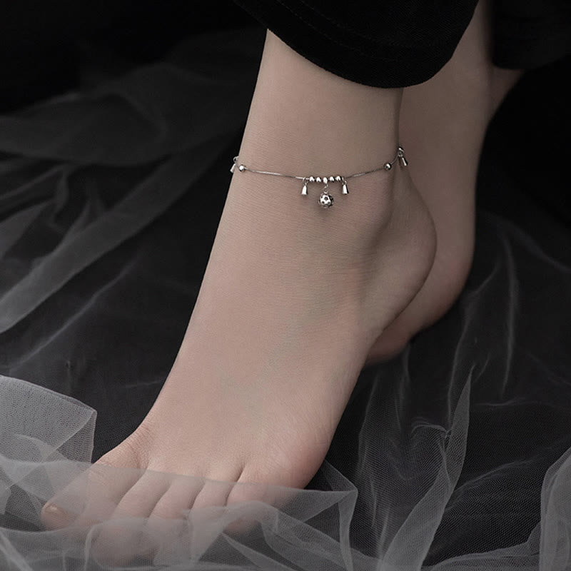 ATELIER-TIBET – Bracelet de Cheville Clochette de Protection en Argent Sterling 925 – Bijou Spirituel Unisexe