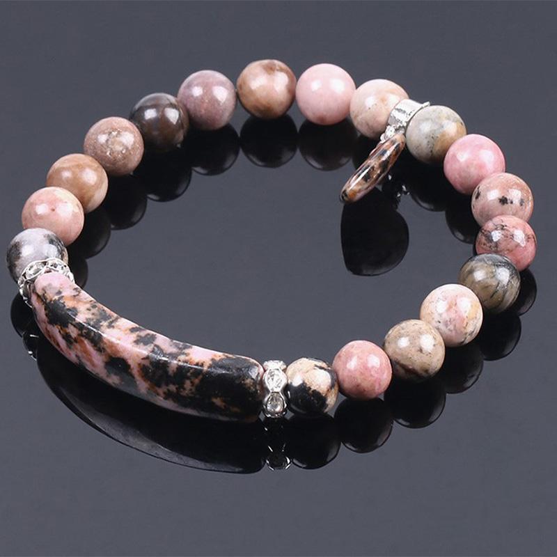 ATELIER-TIBET – Bracelet en Améthyste Naturelle Forme Cœur 8 mm, Perles Artisanales