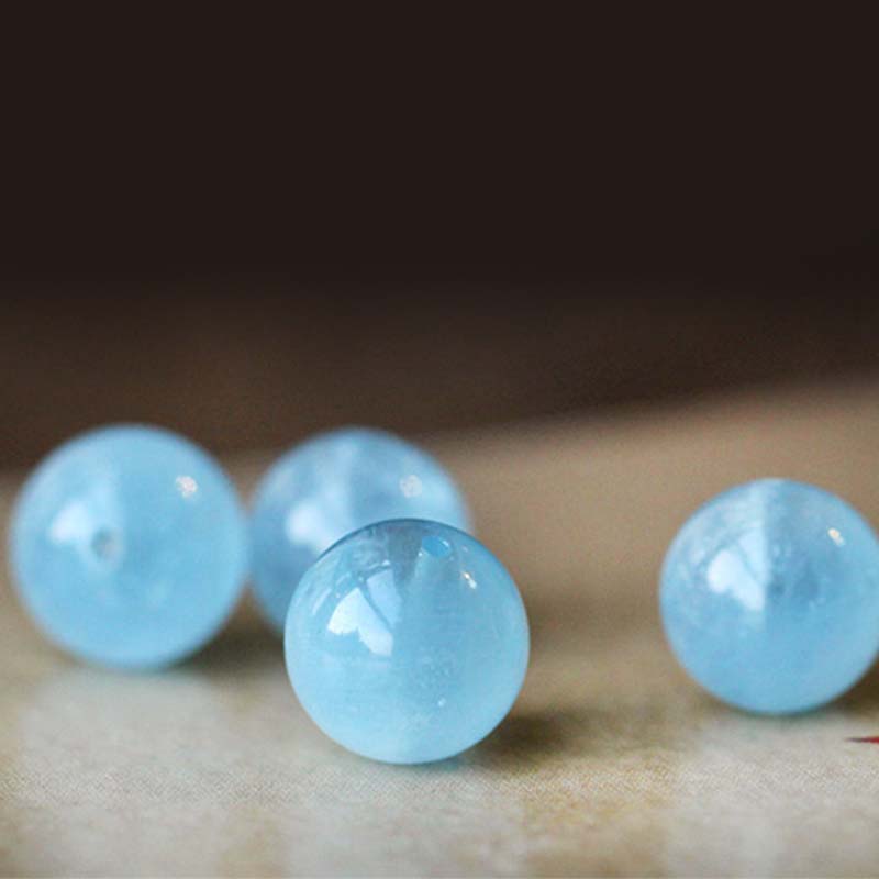 ATELIER-TIBET – Bracelet Sérénité en Aigue-Marine & Ambre Naturels 8 mm | Harmonie & Apaisement Symbolique