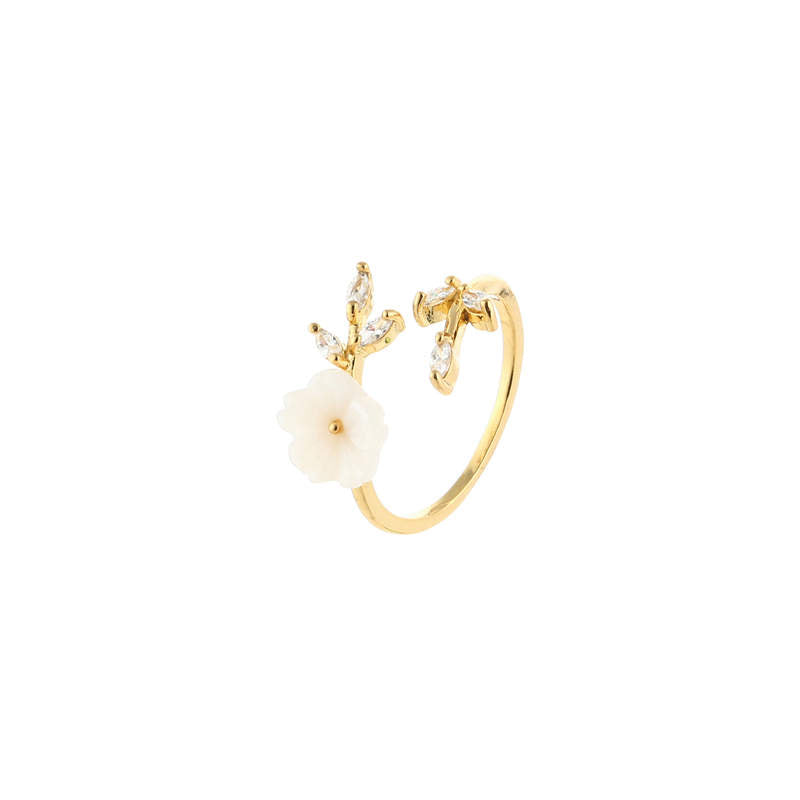 ATELIER-TIBET – Bague Porte-Bonheur Unisexe en Cuivre – Motif Feuille de Prunier (Ajustable)