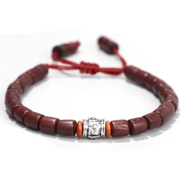 ATELIER-TIBET Bracelet Tibétain Bois en Santal Rouge