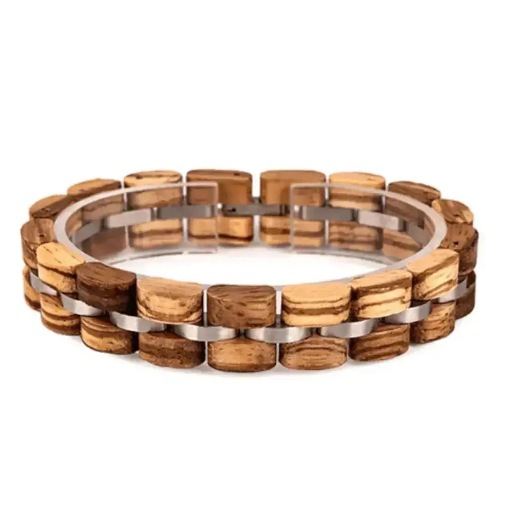 ATELIER-TIBET - Bracelet Cuivre & Bois Noir Sculpté – Accessoire Unisexe Élégant