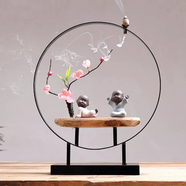 ATELIER-TIBET – Porte-Encens Cascade Bouddha avec Moines