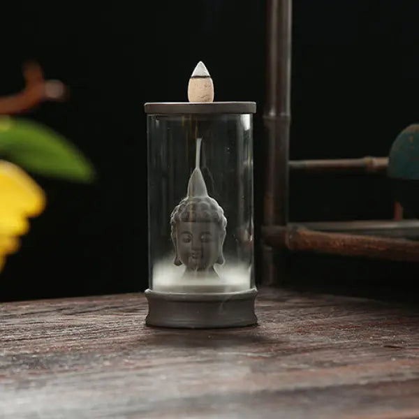 ATELIER-TIBET – Porte-Encens Bouddhiste Cascade avec Cloche Protectrice