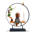 ATELIER-TIBET – Brûleur d’Encens Bouddha Zen avec Support Circulaire