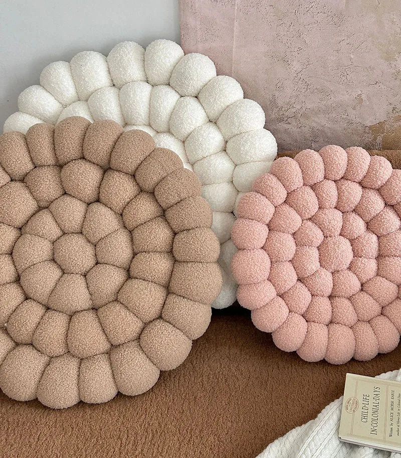 ATELIER-TIBET – Coussin Japonais Tissé à Motifs Fleuris en Coton & Polyester – 42 × 42 cm