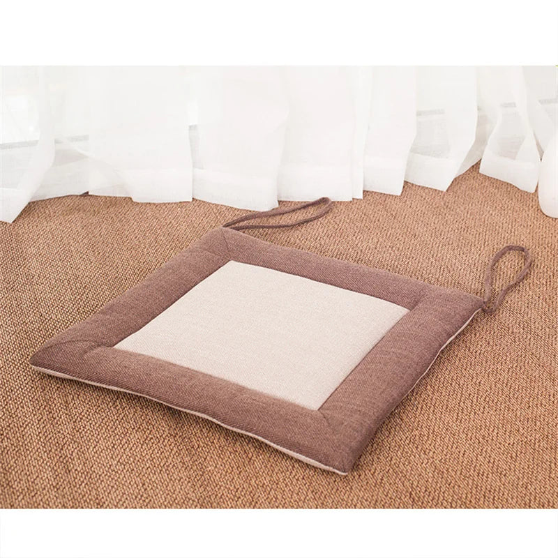 ATELIER-TIBET – Coussin de Chaise Japonais en Lin & Éponge Verticale – 40 × 40 cm