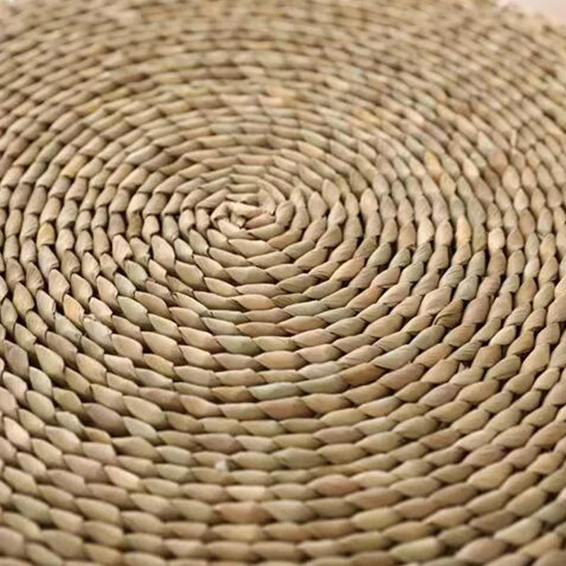 ATELIER-TIBET – Coussin de Méditation Japonais Bleu en Paille Naturelle – 30 × 20 cm
