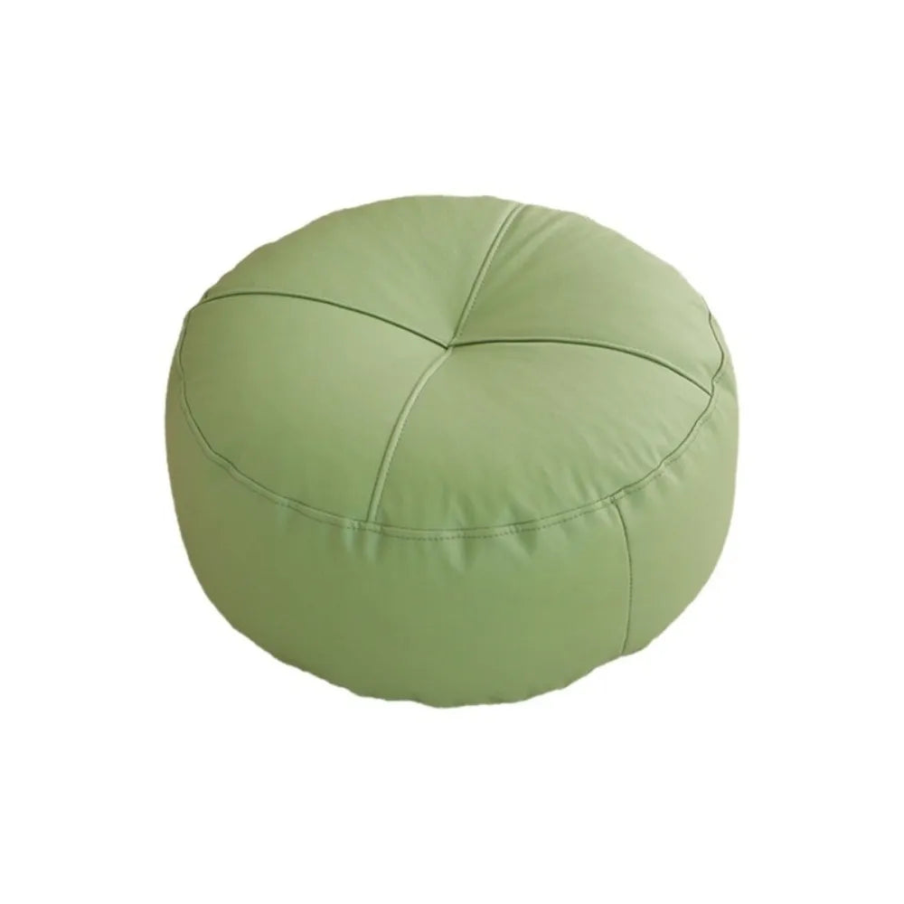 ATELIER-TIBET – Coussin de Sol Rond Japonais en Cuir PU & Particules EPS – 40 × 15 cm
