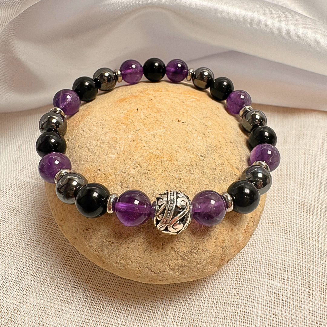 ATELIER-TIBET – Bracelet Premium Bouclier Émotionnel en Pierres Naturelles