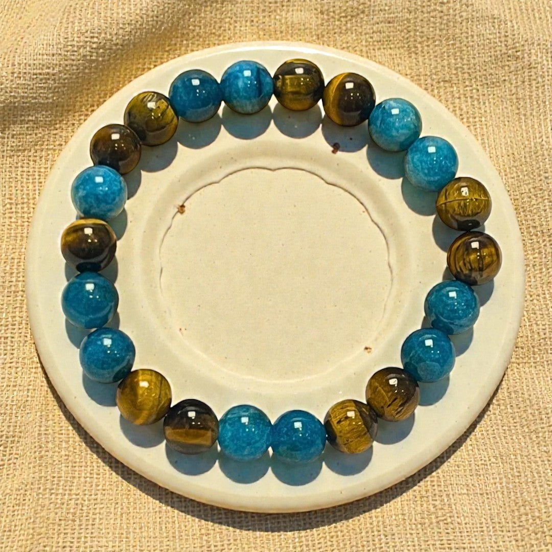 ATELIER-TIBET – Bracelet Harmonie Intérieure en Apatite & Oeil de Tigre