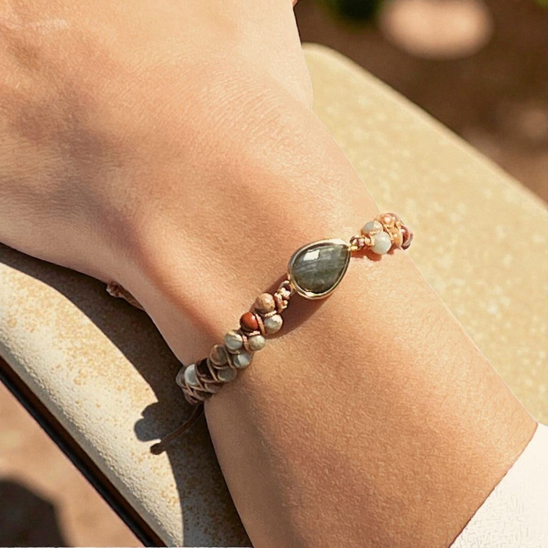 ATELIER-TIBET – Bracelet Tressé Audace en Jaspe & Labradorite