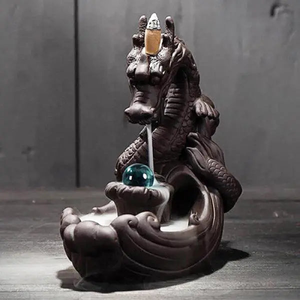 ATELIER-TIBET – Porte-Encens Dragon à Refoulement en Céramique 4