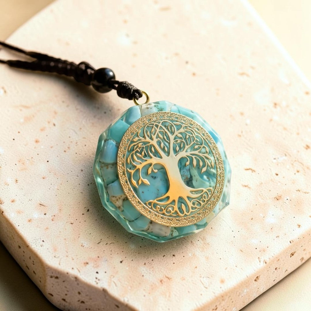 ATELIER-TIBET – Pendentif Orgonite Anahata en Turquoise