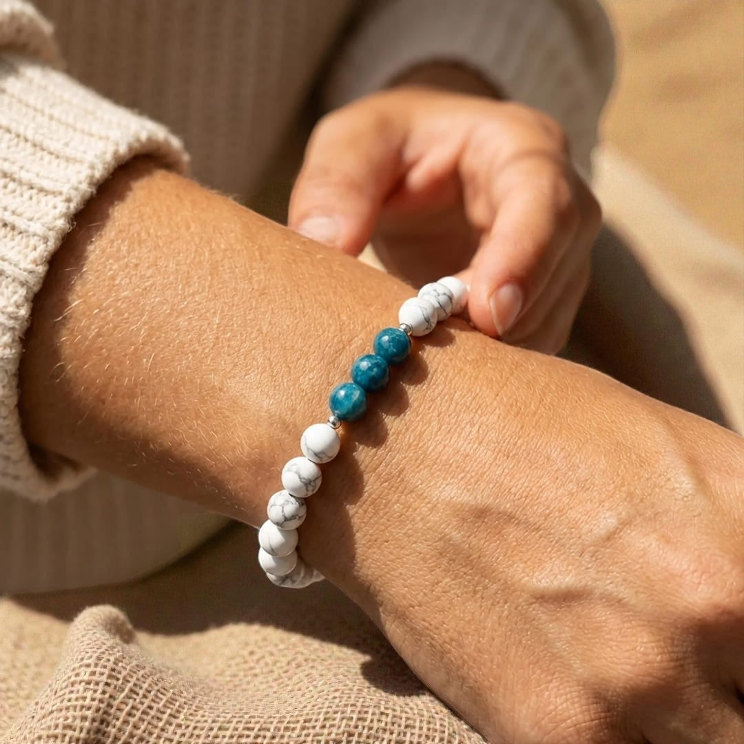 ATELIER-TIBET – Bracelet Amincissement en Apatite & Howlite
