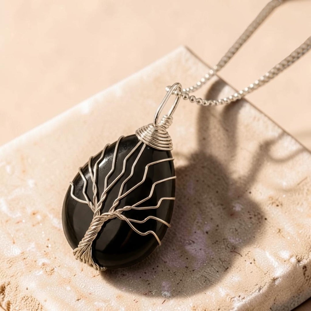 ATELIER-TIBET – Pendentif Arbre de Guérison en Pierre Naturelle
