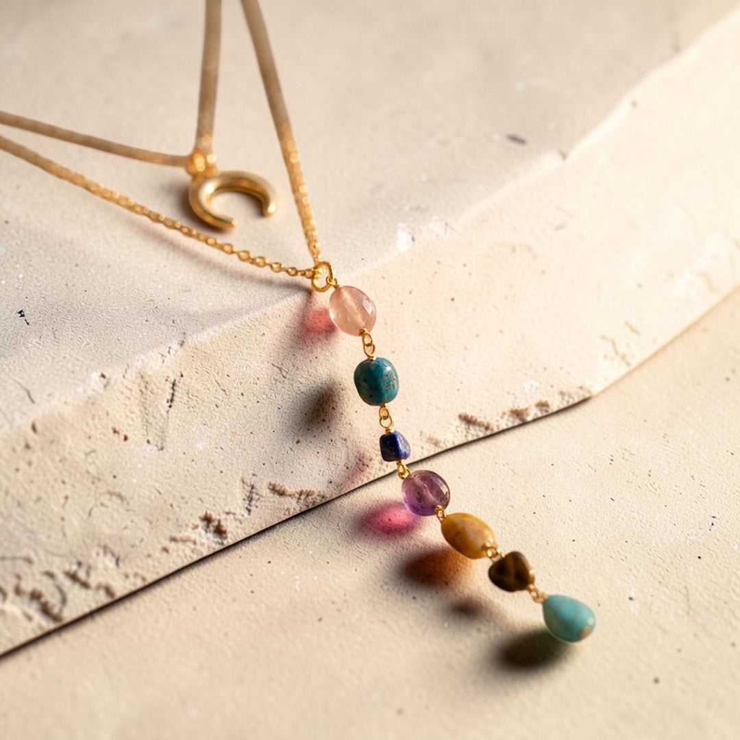 ATELIER-TIBET – Collier Double Cascade des 7 Chakras