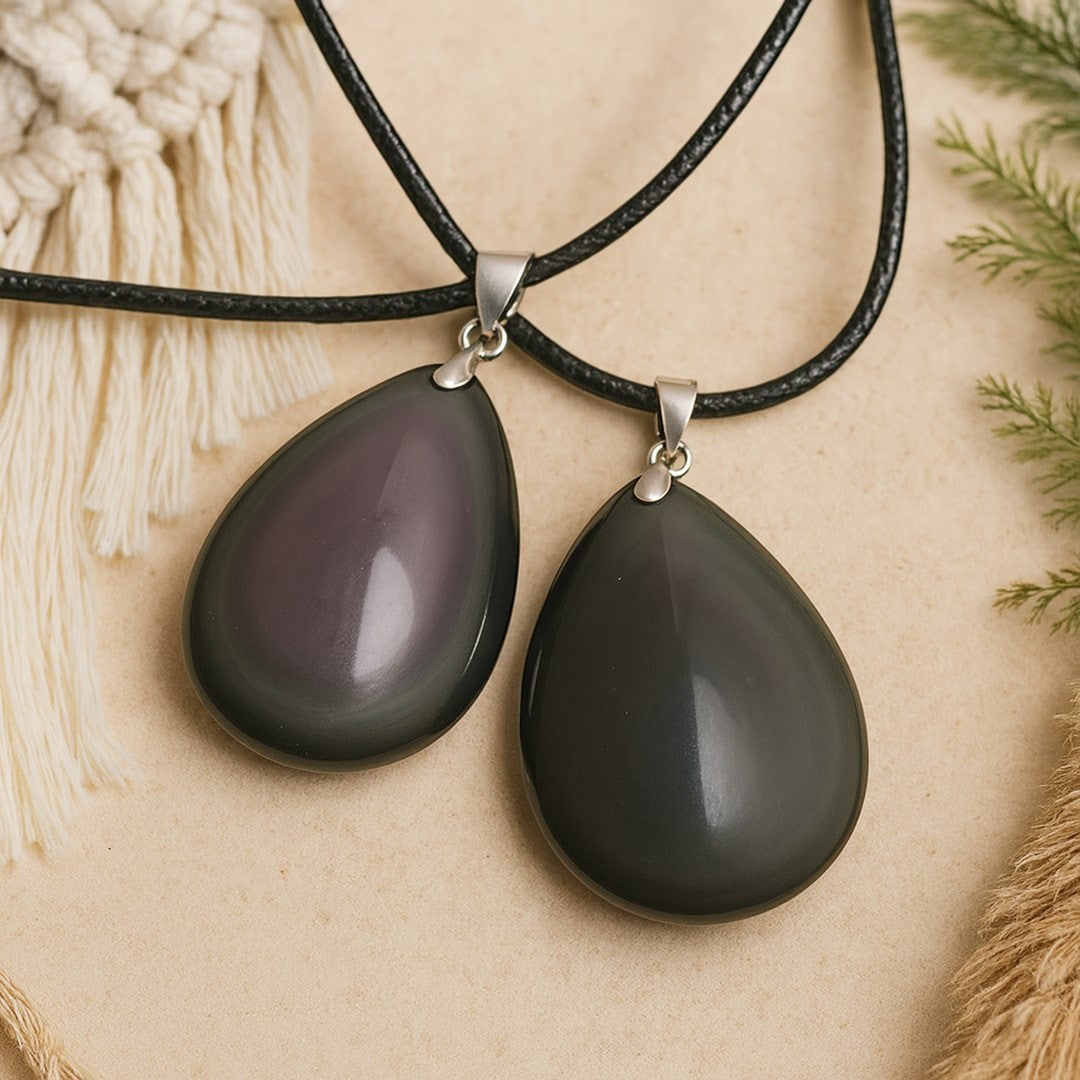 ATELIER-TIBET – Pendentif en Obsidienne Oeil Céleste