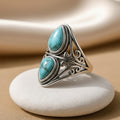 ATELIER-TIBET – Bague Écho Protecteur en Turquoise Naturelle & Métal Finition Argent