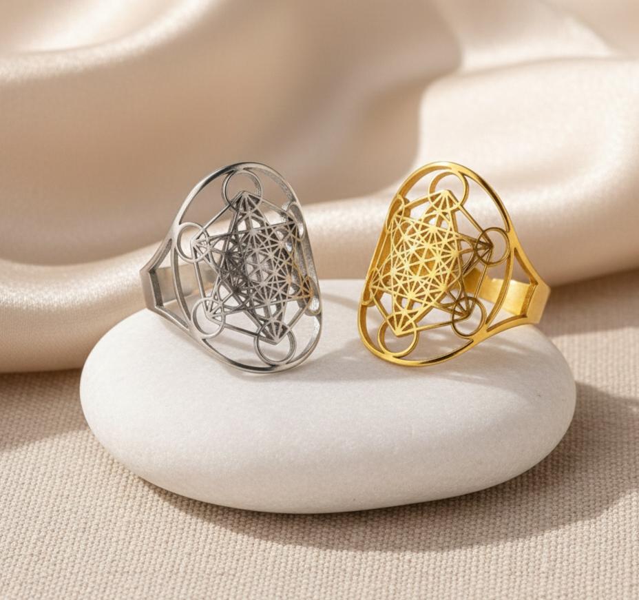 ATELIER-TIBET – Bague Métatron en Géométrie Sacrée & Métal Finition Argent