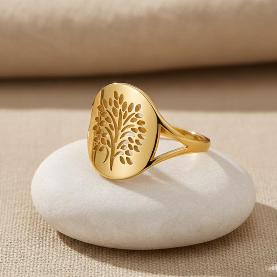 ATELIER-TIBET – Bague Arbre des Chakras en Métal Finition Argent