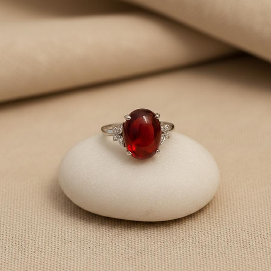 ATELIER-TIBET – Bague Espoir en Grenat Naturel & Argent Sterling 925