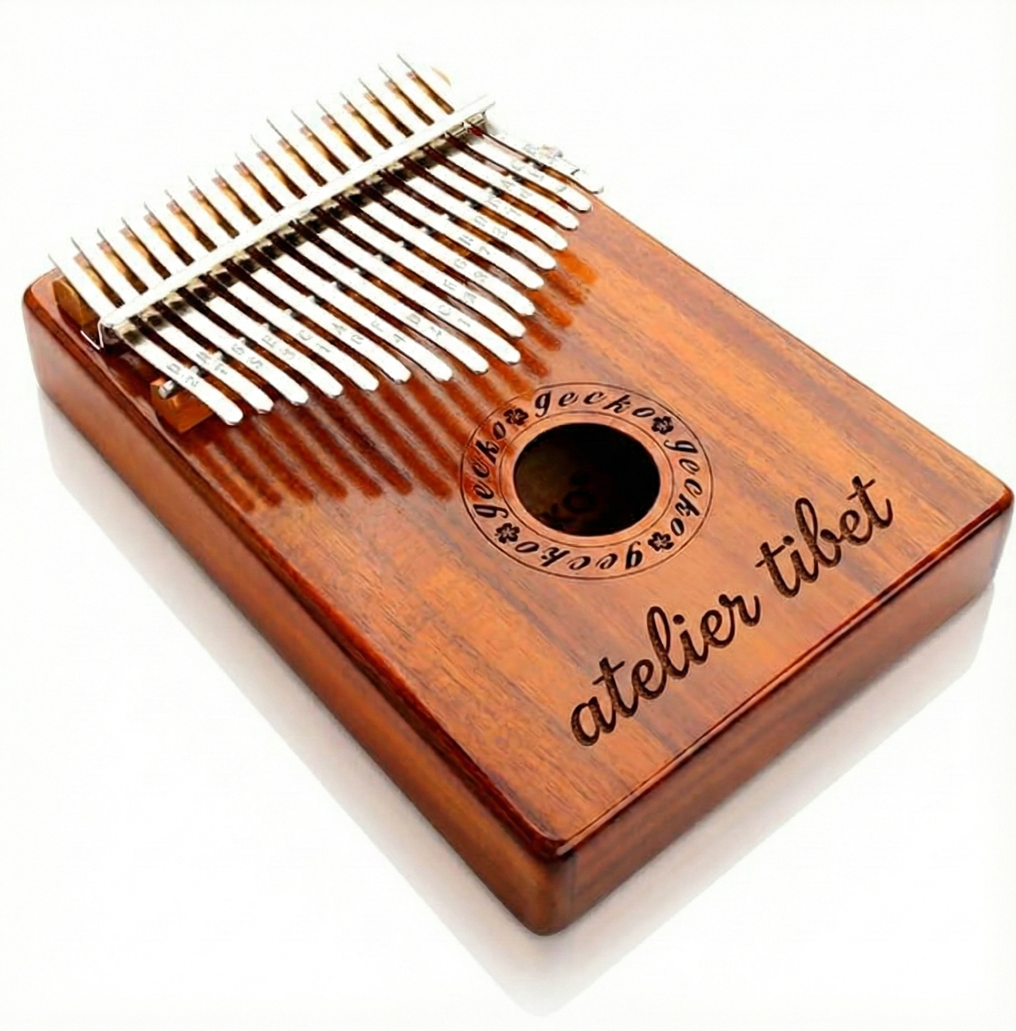 Kalimba 17 touches “Gecko” – Piano à pouces en bois, portable & relaxant