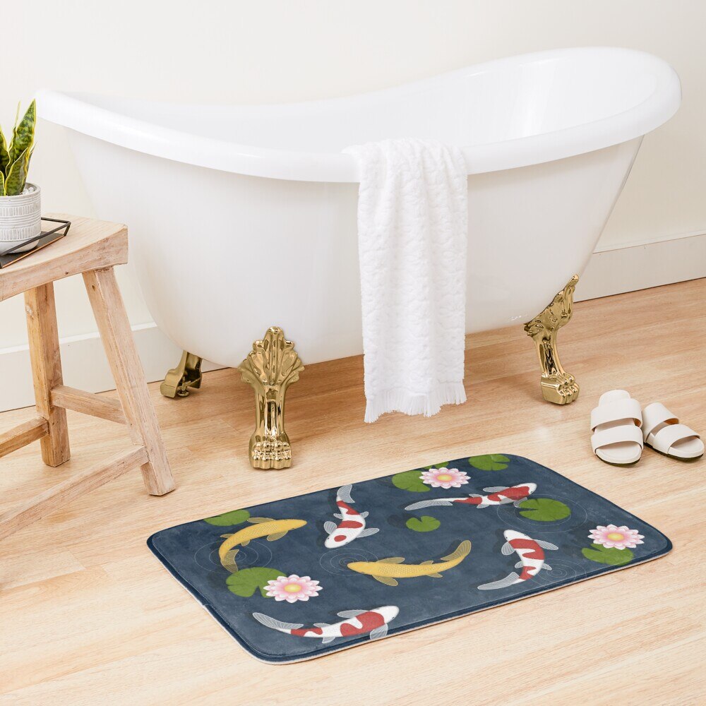 ATELIER-TIBET – Tapis de Bain Japonais Carpes Koï | Ambiance Zen & Douceur Absorbante