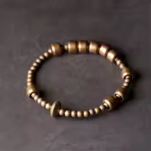 ATELIER-TIBET Bracelet cuivre oxydé fait main – Style punk/rock, mixte et stretch