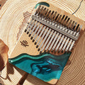 Kalimba 17 et 21 touches « Ocean » – Instrument à pouce en bois, format complet