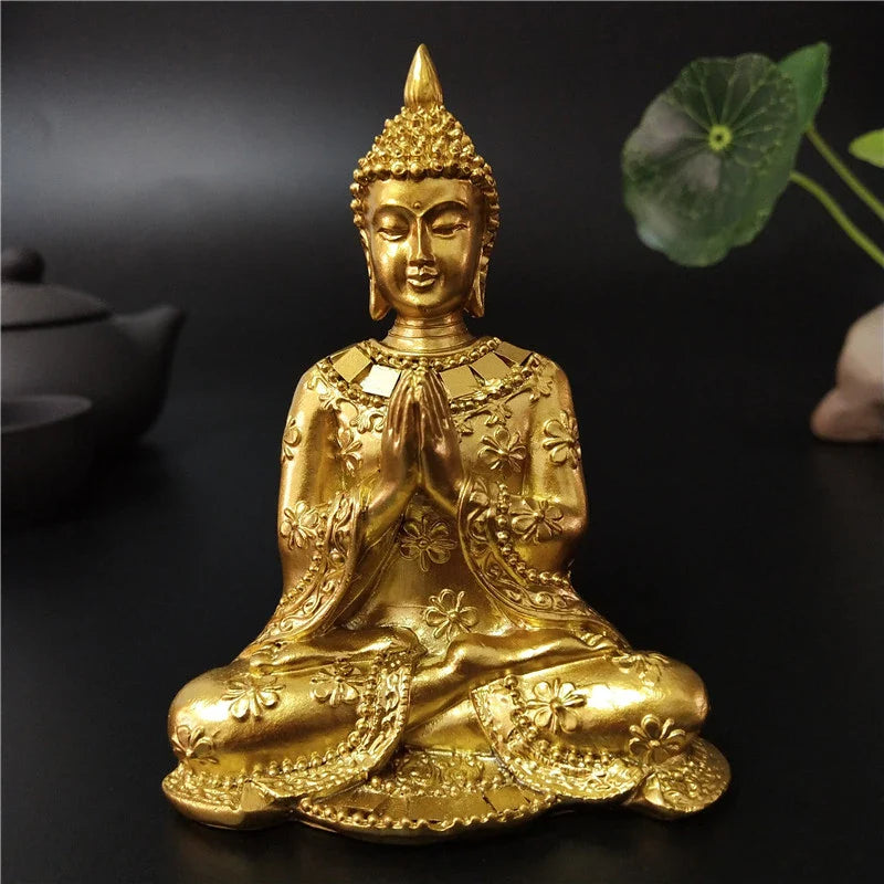 ATELIER-TIBET Statue Japonaise Porte-Chance en Résine | Sculpture Zen Prospérité & Harmonie
