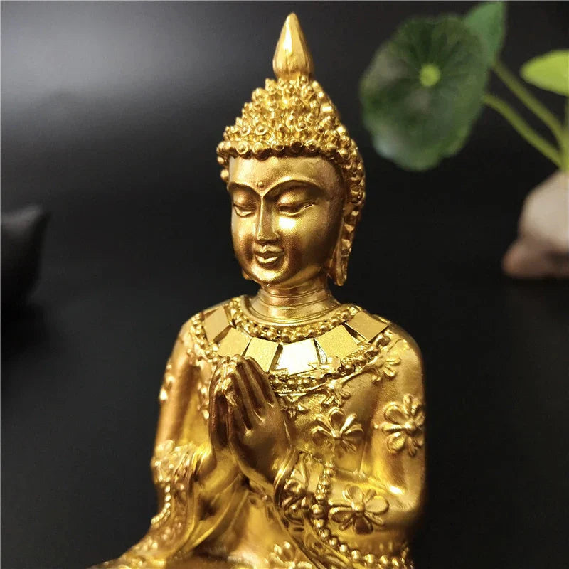 ATELIER-TIBET Statue Japonaise Porte-Chance en Résine | Sculpture Zen Prospérité & Harmonie
