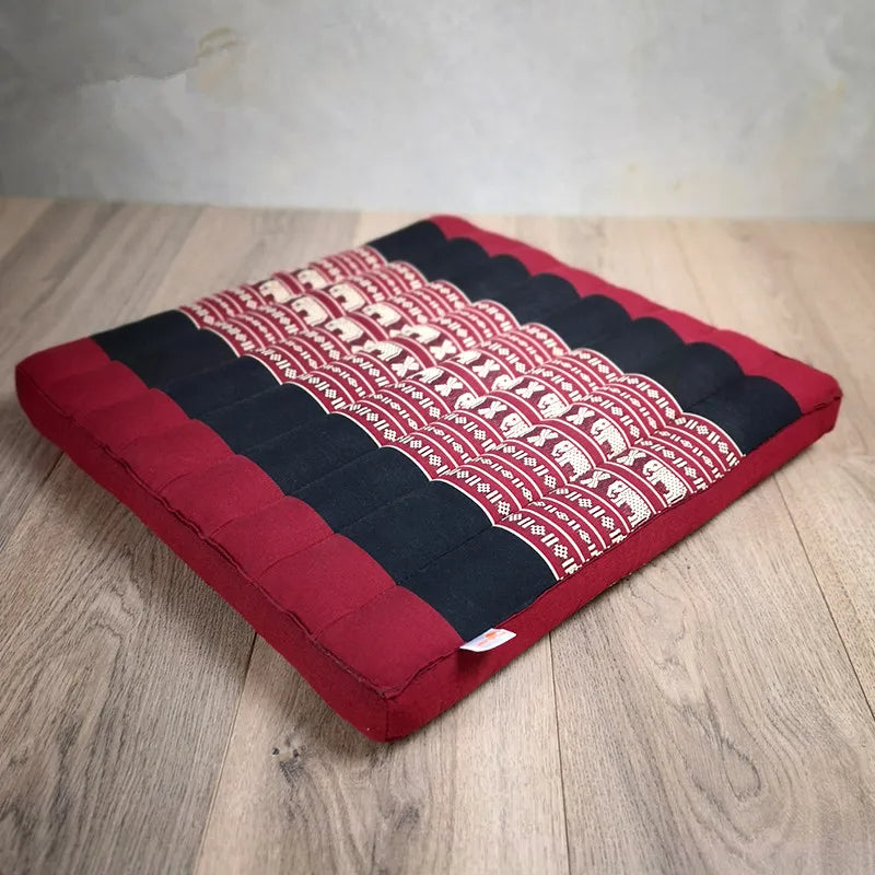 ATELIER-TIBET Coussin de Méditation Rouge – Motifs Ethniques, Style Zen & Confort