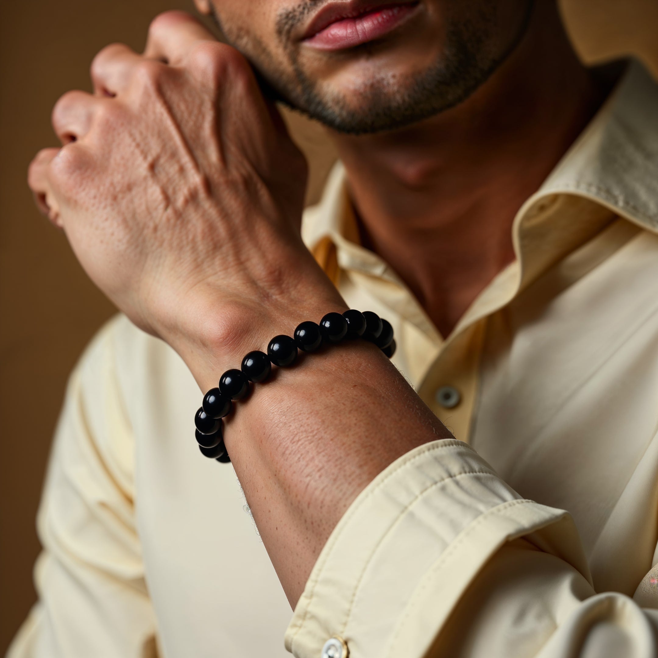 ATELIER-TIBET – Bracelet Ancrage en Tourmaline Noire