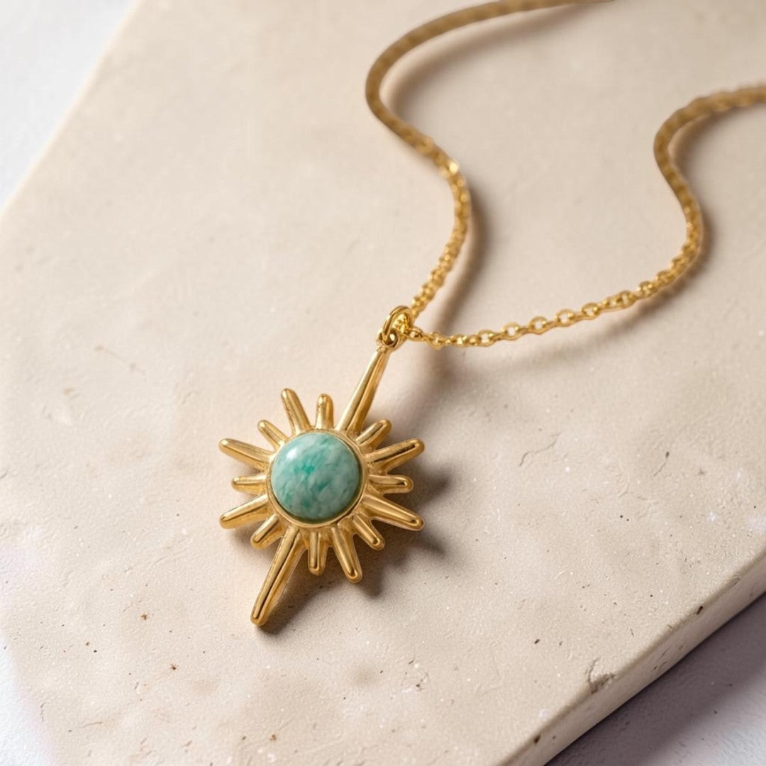 ATELIER-TIBET – Pendentif Sérénité Intérieure Étoile en Amazonite