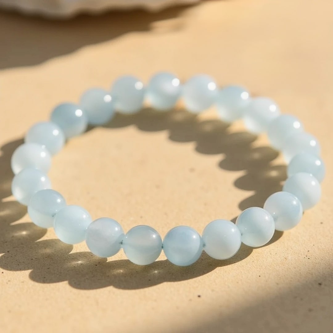 ATELIER-TIBET – Bracelet Bonheur en Aigue-Marine