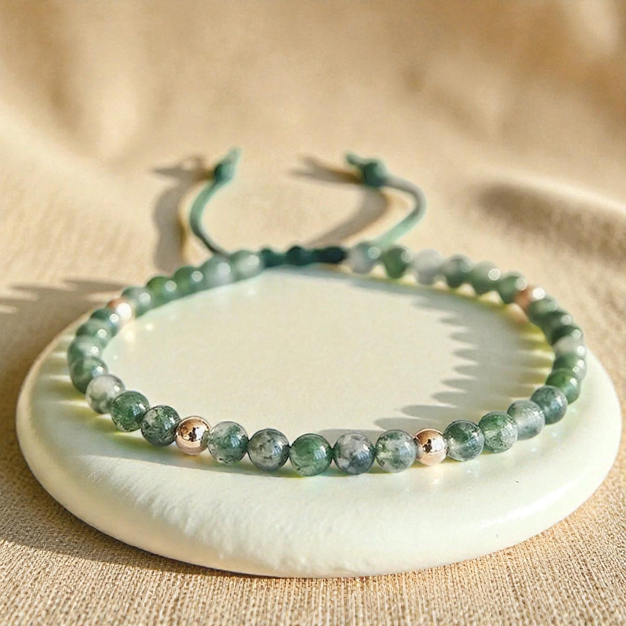 ATELIER-TIBET – Bracelet Ajustable Sérénité en Agate Mousse