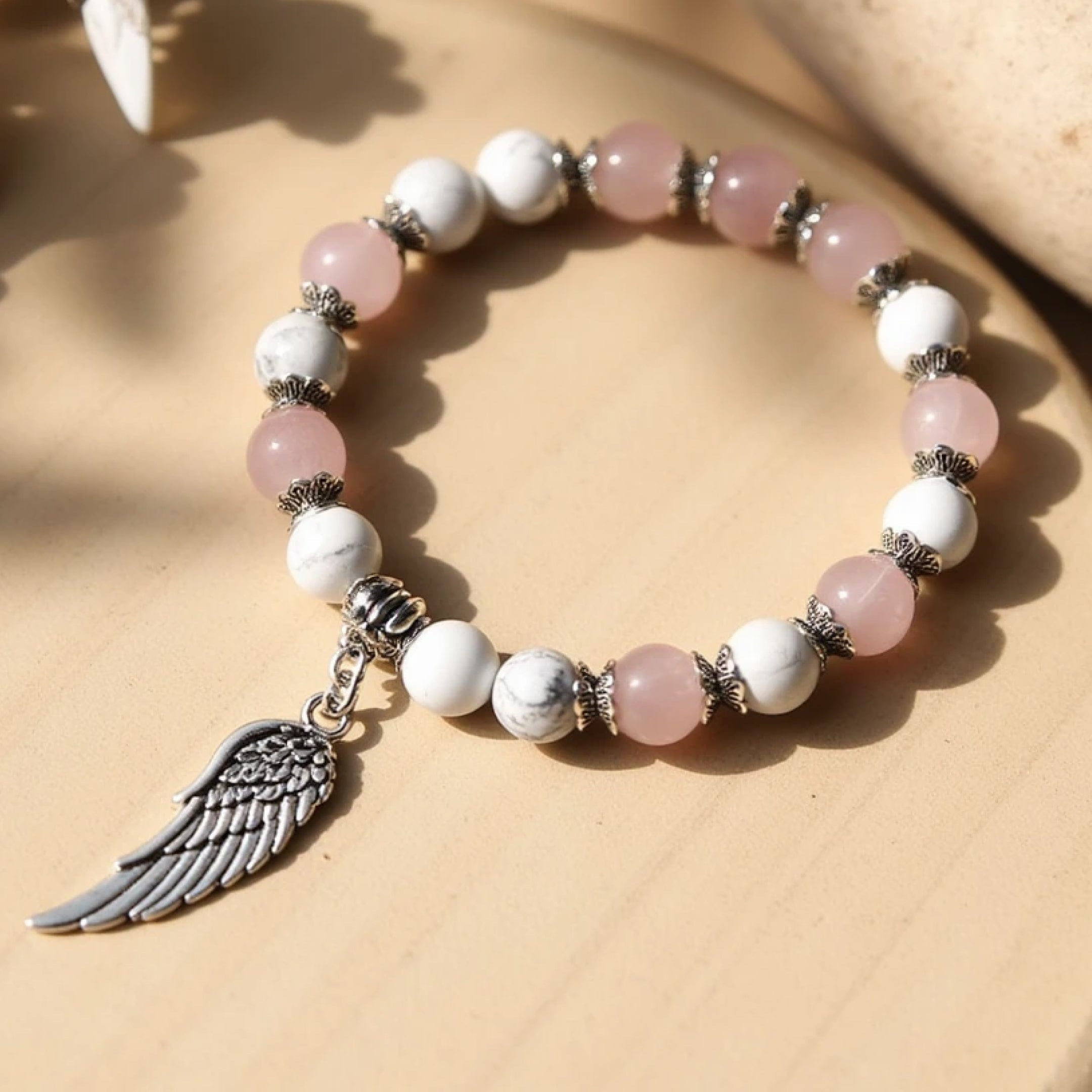 ATELIER-TIBET – Bracelet Aile d'Ange en Pierres Naturelles