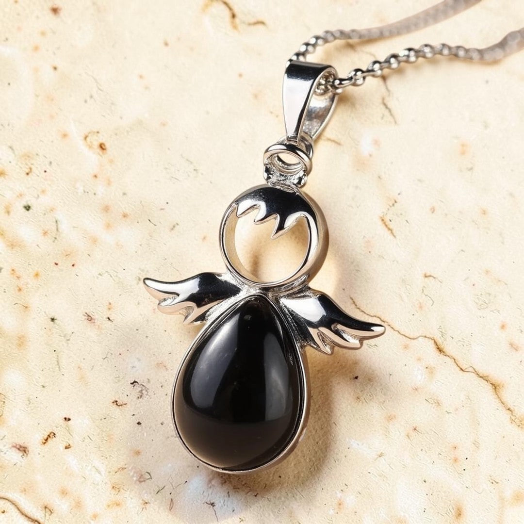 ATELIER-TIBET – Pendentif Petit Ange et sa Pierre Naturelle