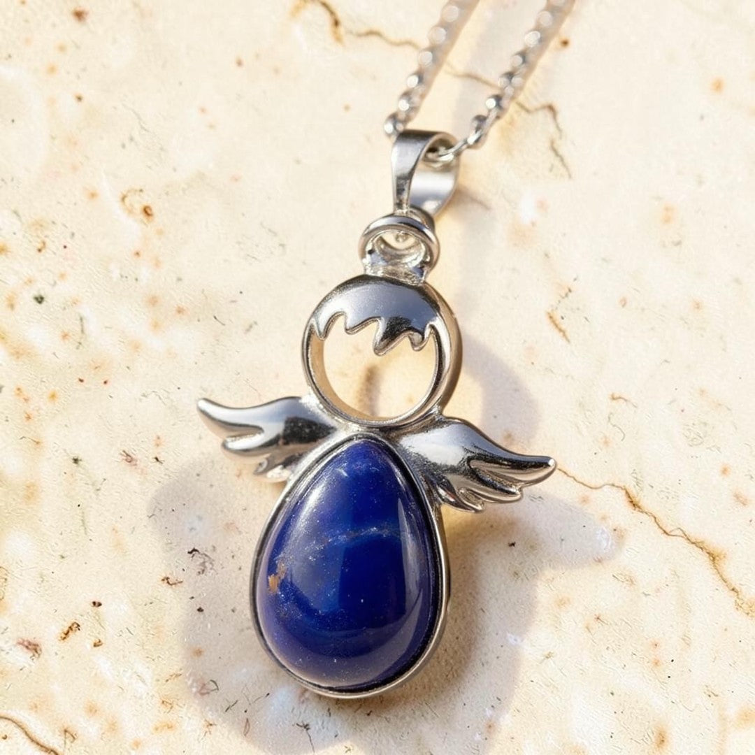ATELIER-TIBET – Pendentif Petit Ange et sa Pierre Naturelle