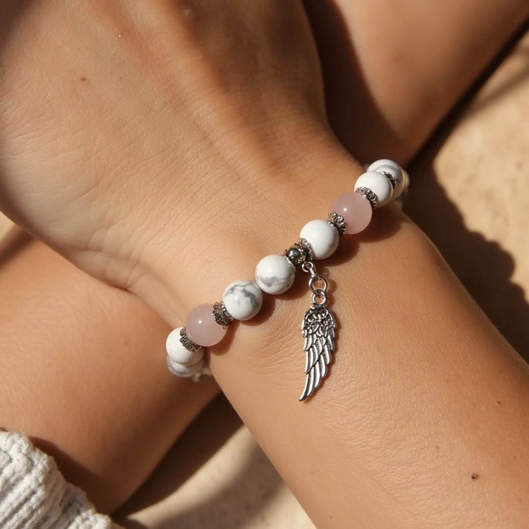 ATELIER-TIBET – Bracelet Aile d'Ange en Pierres Naturelles